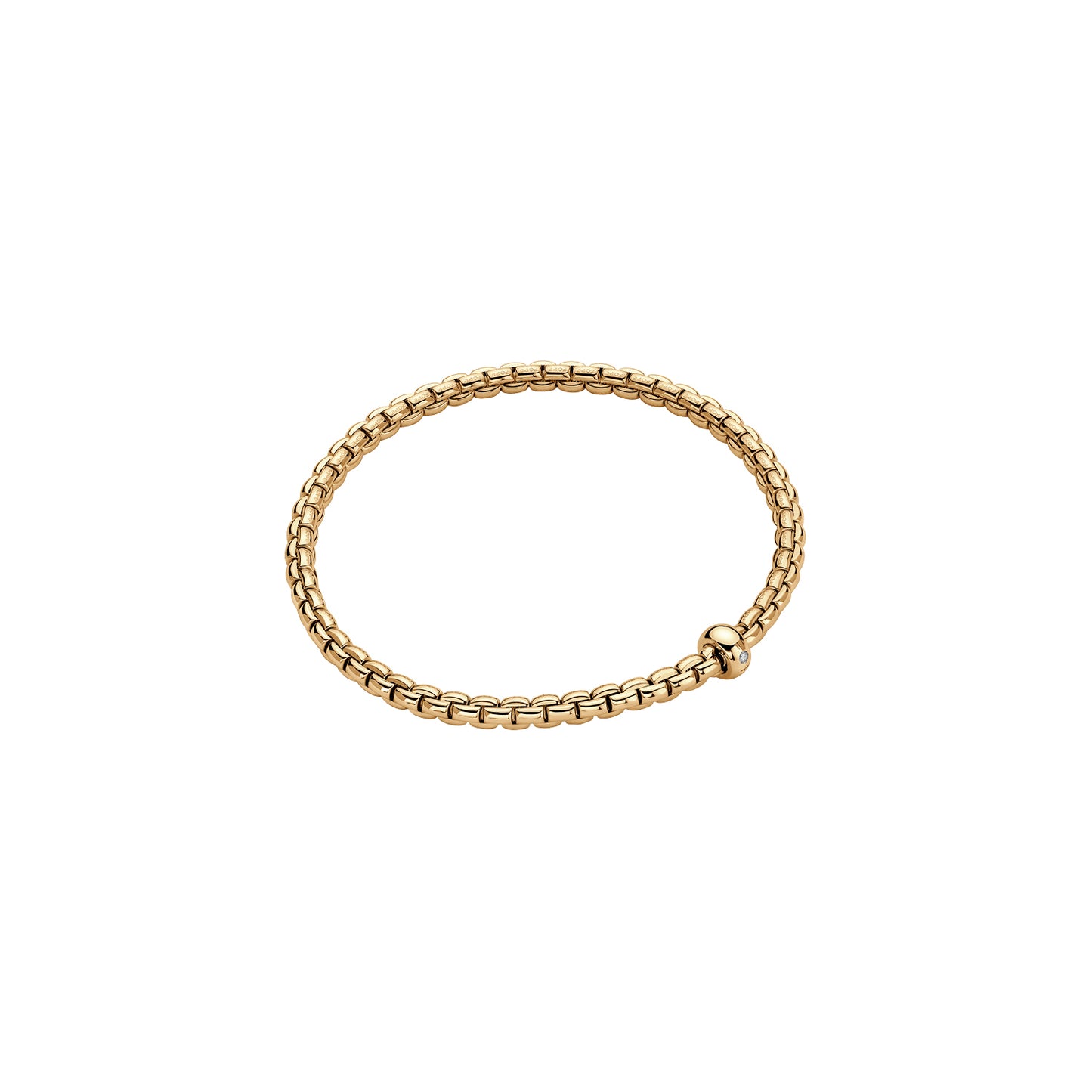 Eka Flex'it 18ct Yellow Gold Bracelet With A Diamond Set Rondel