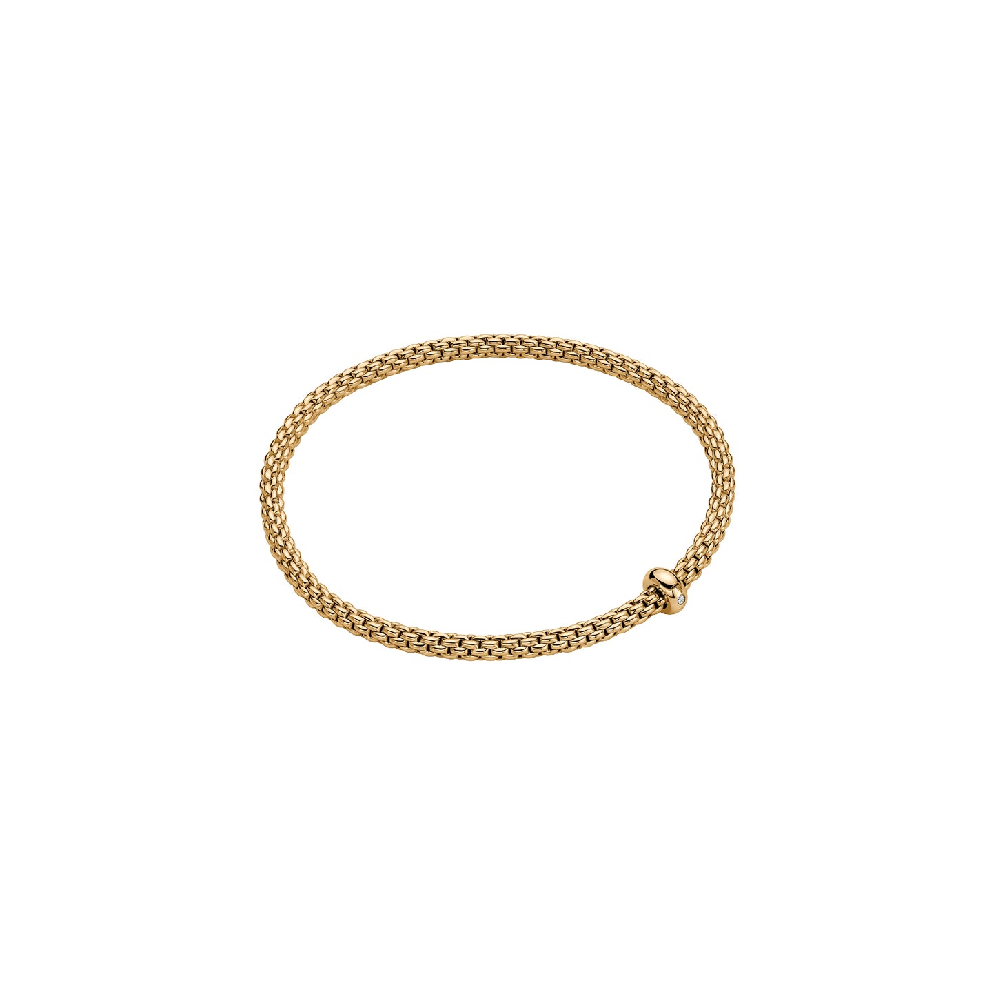 Prima Flex'It 18ct Yellow Gold Bracelet With A Diamond Set Rondel