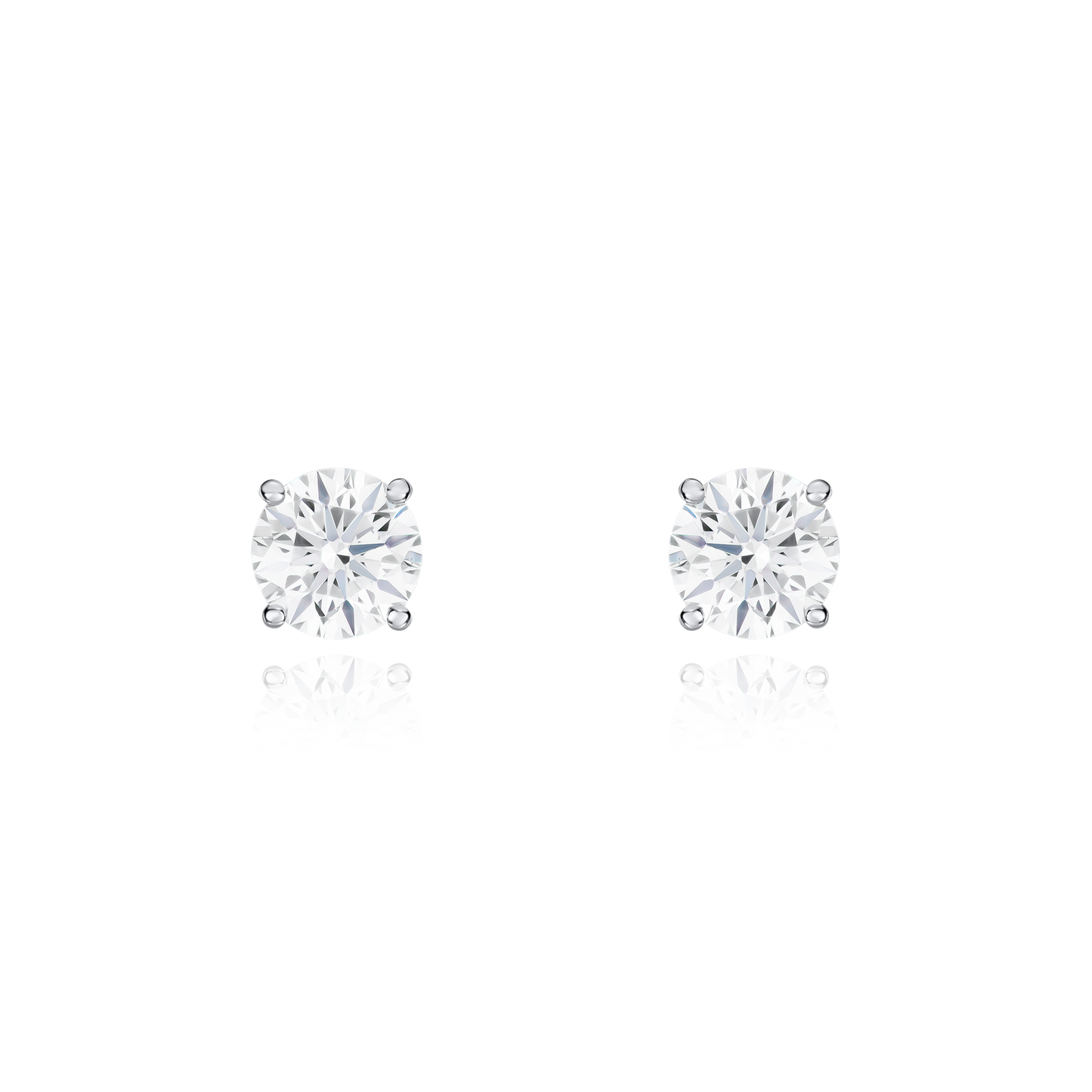 1.04cts Round Brilliant Cut Diamond Stud Earrings