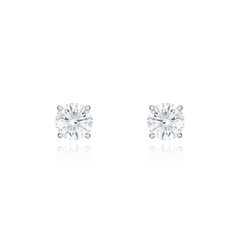 1.04cts Round Brilliant Cut Diamond Stud Earrings