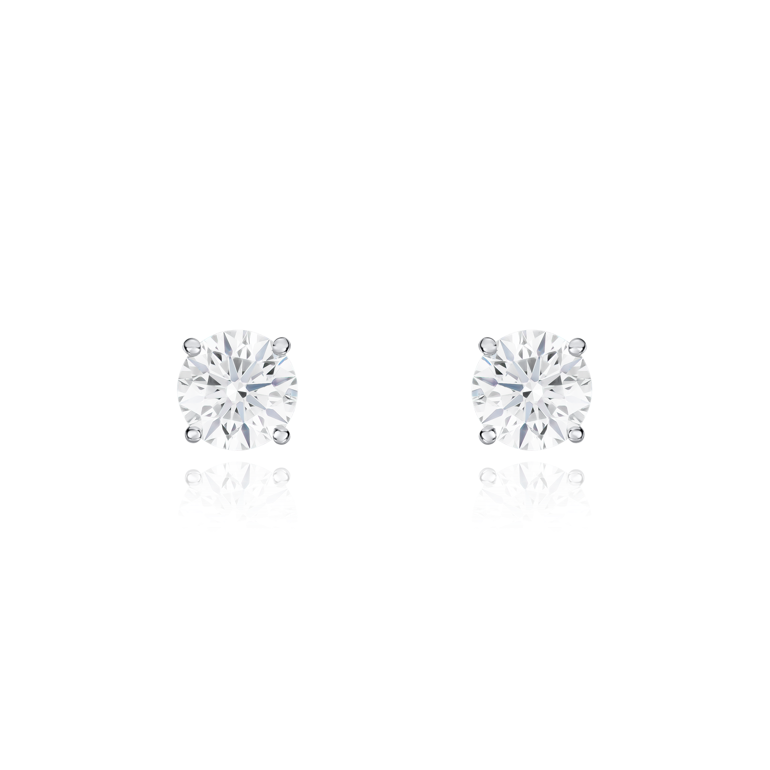 1.04cts Round Brilliant Cut Diamond Stud Earrings