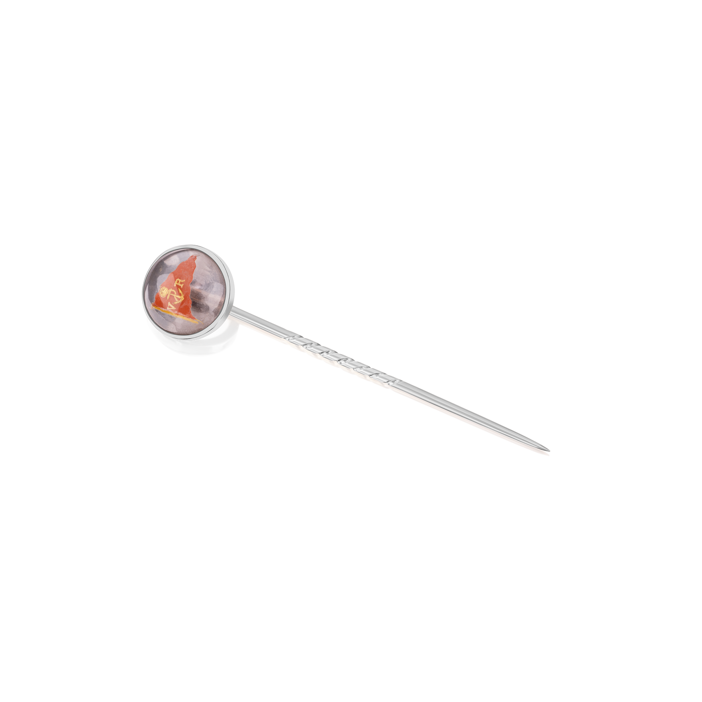 Crystal Intaglio Flag Tie Pin