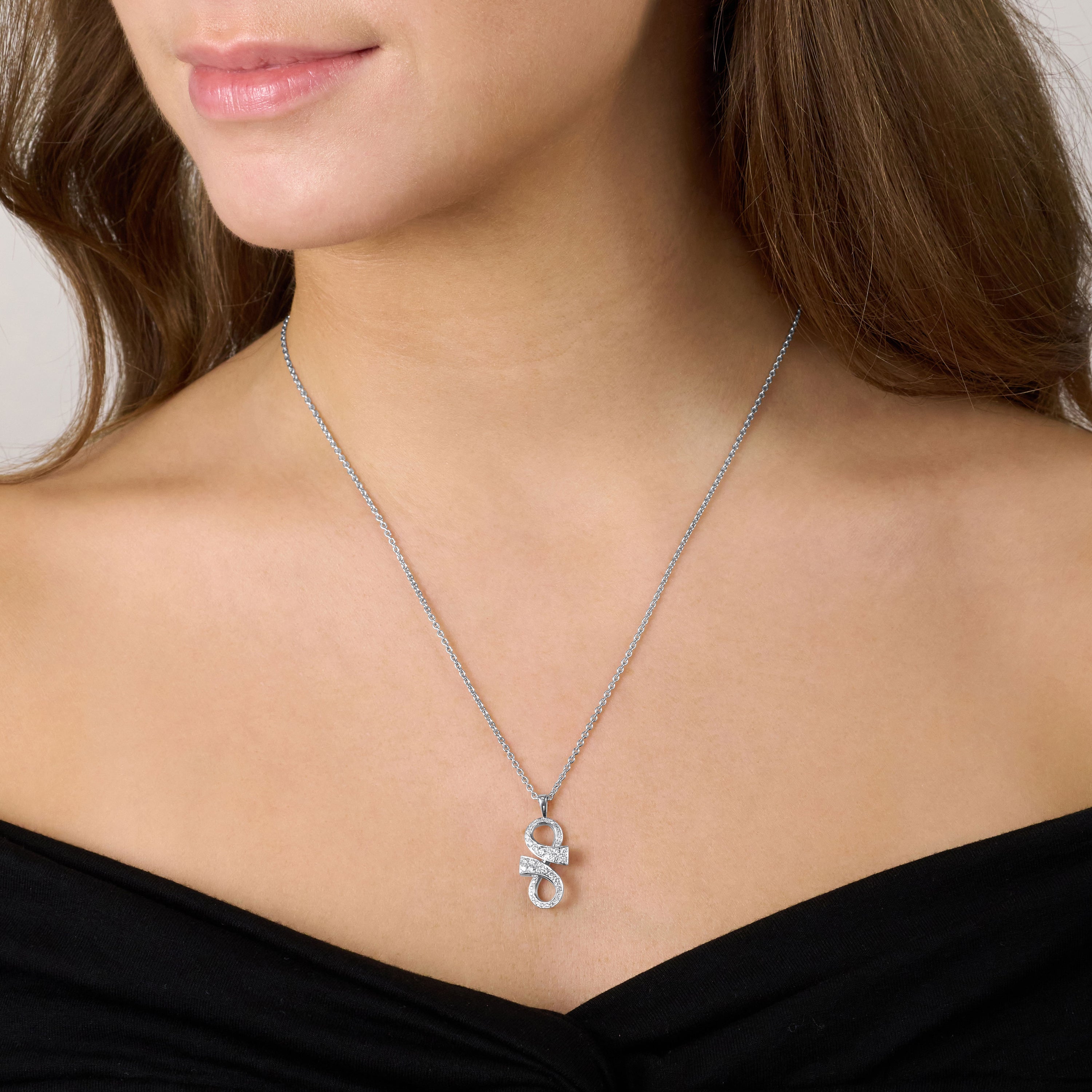 Infinity Collection 18ct White Gold Diamond Set Pendant