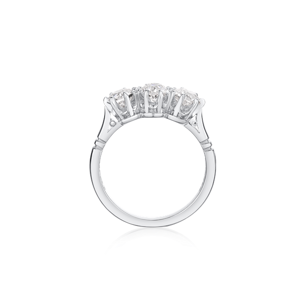 1.55cts Old-Cut Diamond Three Stone Ring