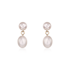 9ct Yellow Gold Pearl Drop Earrings