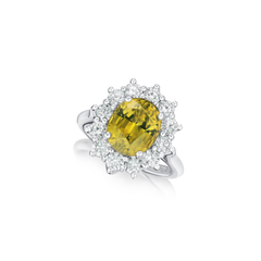 4.41cts Chrysoberyl and Diamond Ravello Cluster Ring