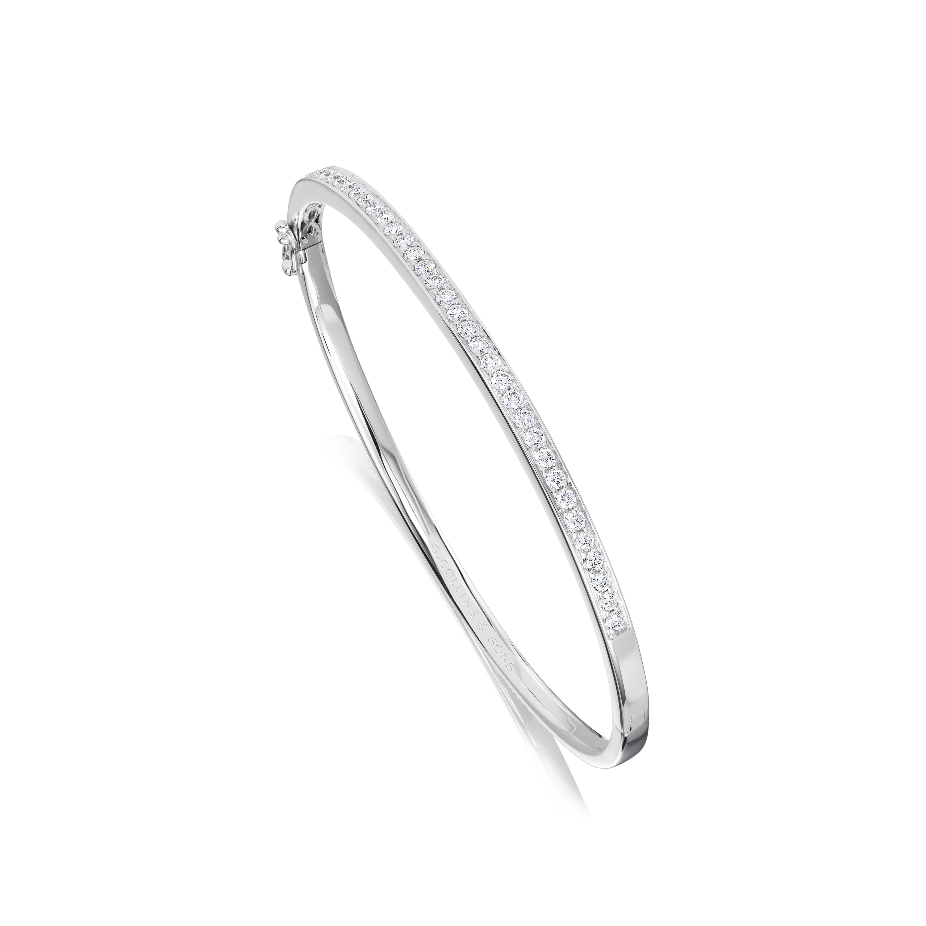 0.75ct Diamond Set Platinum Bangle