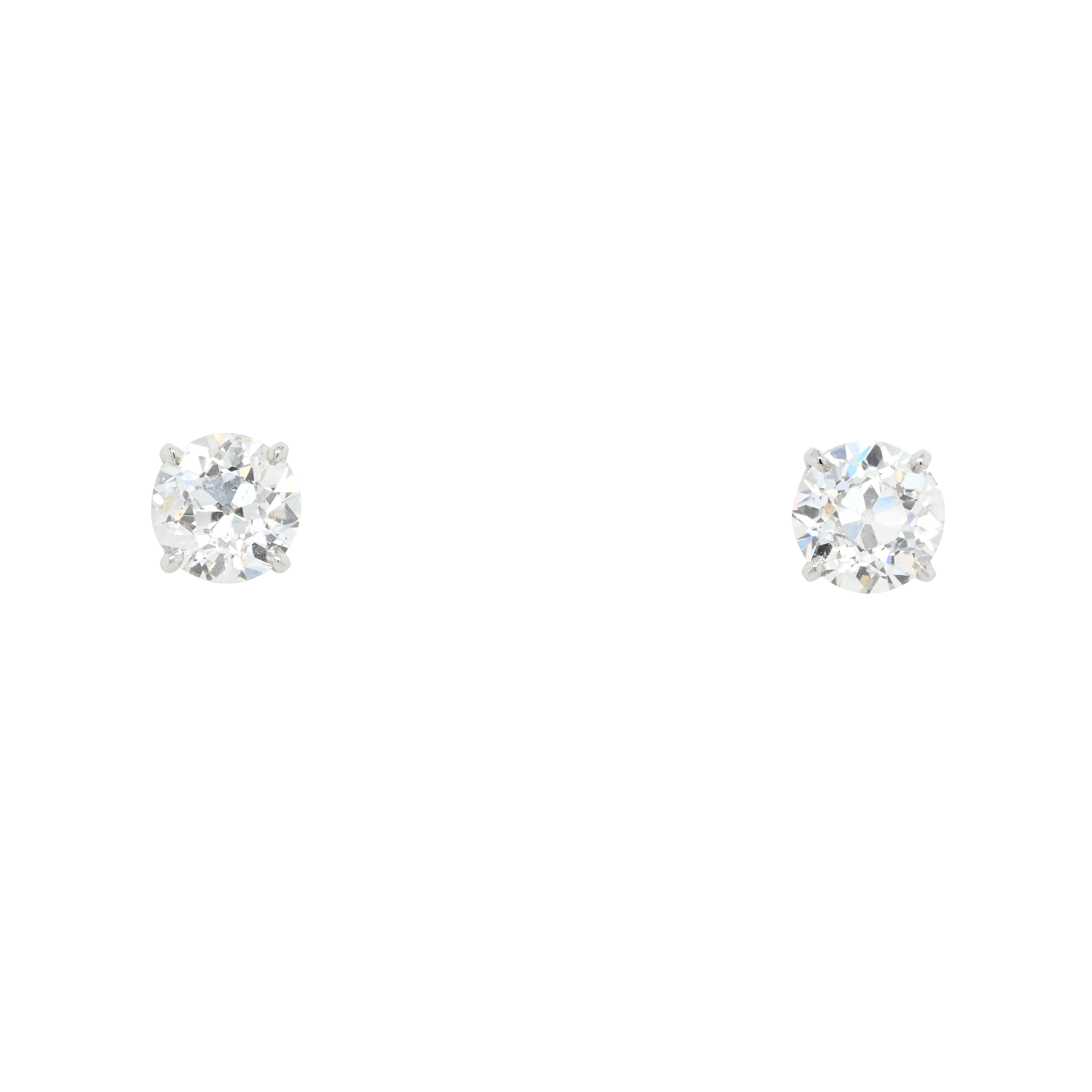 1.67cts Old Cut Diamond Stud Earrings