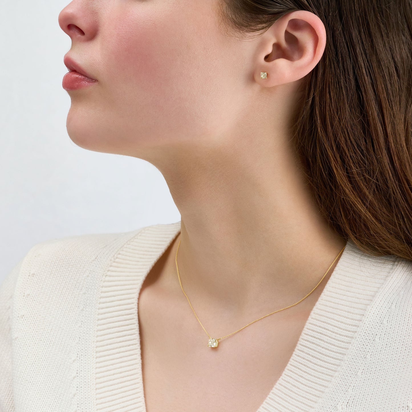 0.45ct Yellow Diamond Stud Earrings