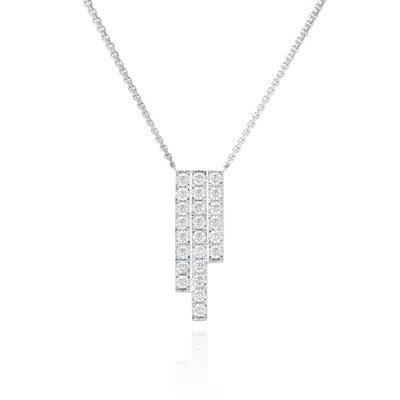 Skyline Collection Three Row 3.45cts Diamond Set Platinum Pendant