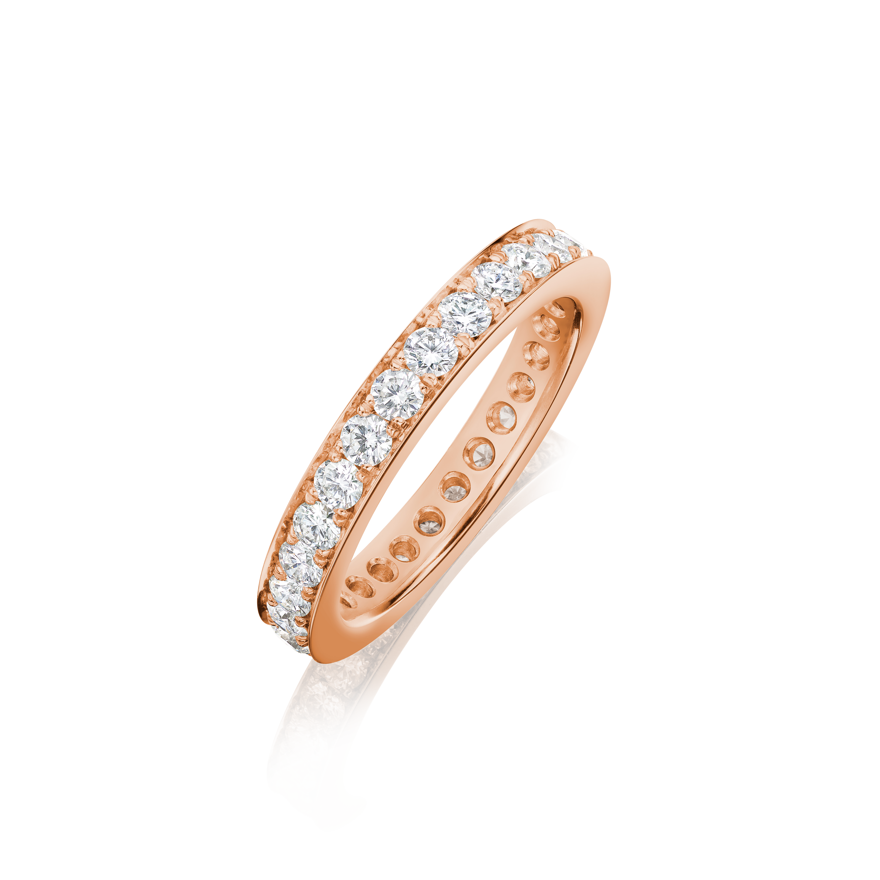Skyline 18ct Rose Gold Diamond Set Full Eternity Ring, 4mm