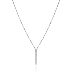 Skyline Collection Diamond Set Platinum Pendant 2mm