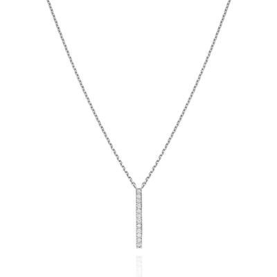 Skyline Collection Diamond Set Platinum Pendant 2mm