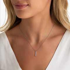 Skyline Collection Diamond Set Platinum Pendant 2mm