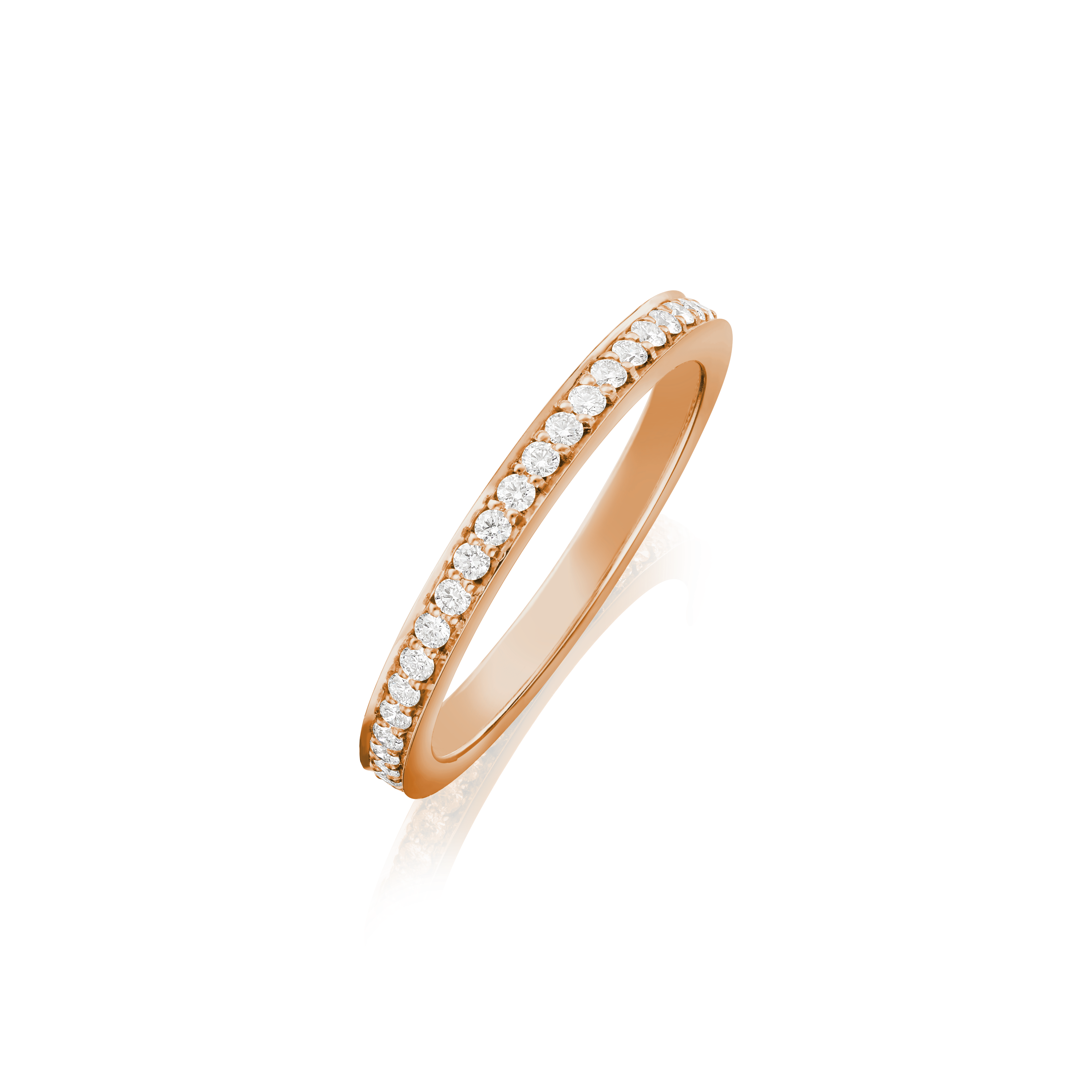 Skyline 18ct Rose Gold Diamond Set Half Eternity Ring, 2mm