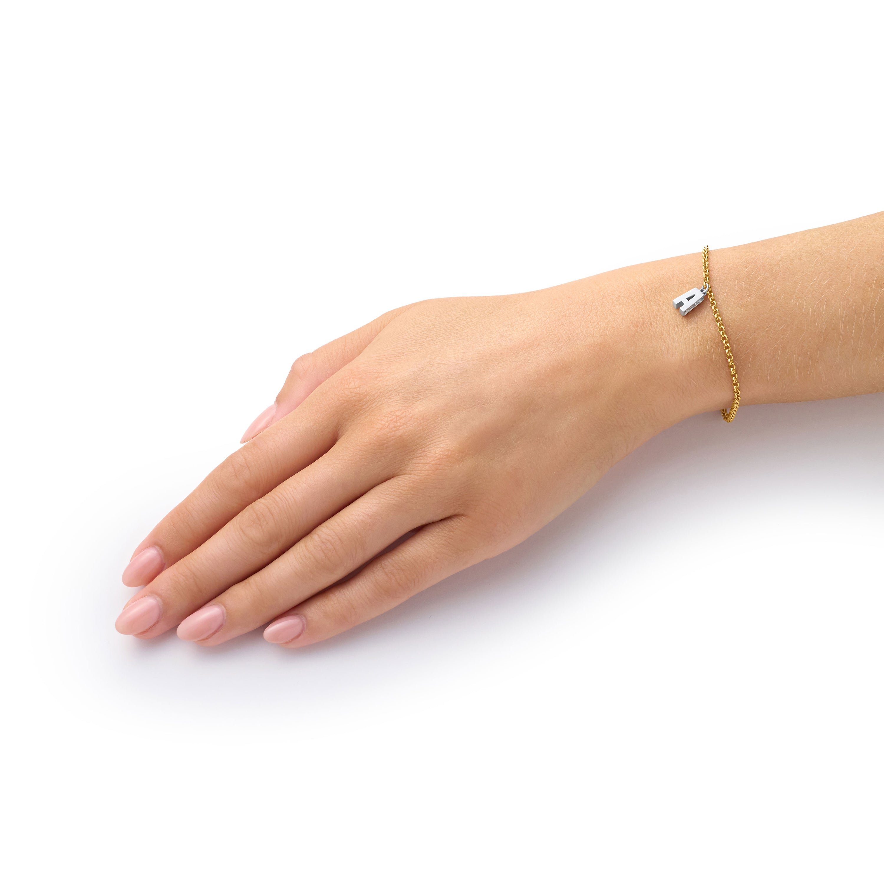 Diamond Set Initial Bracelet