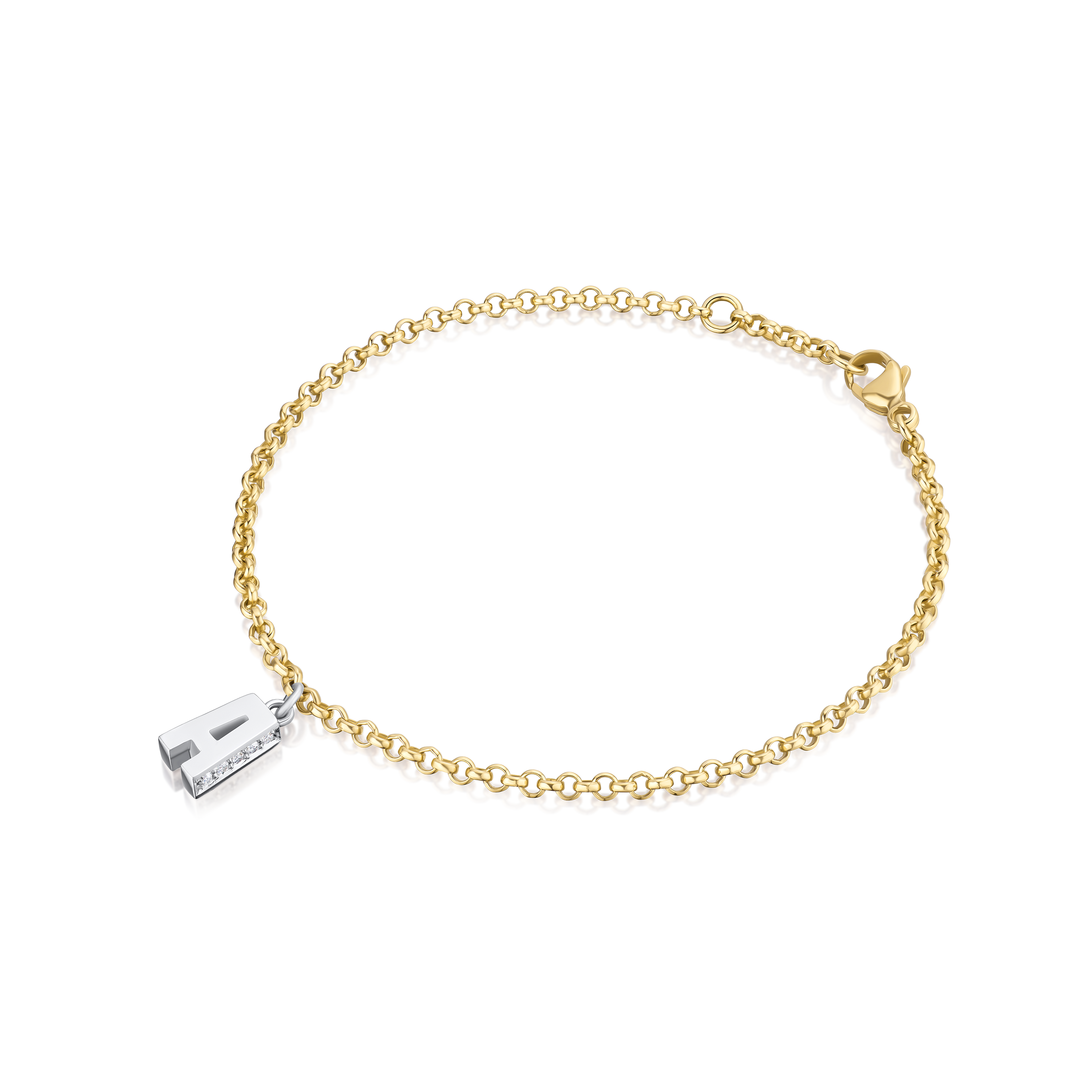 Diamond Set Initial Bracelet