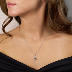 Aquamarine- diamond-pendant