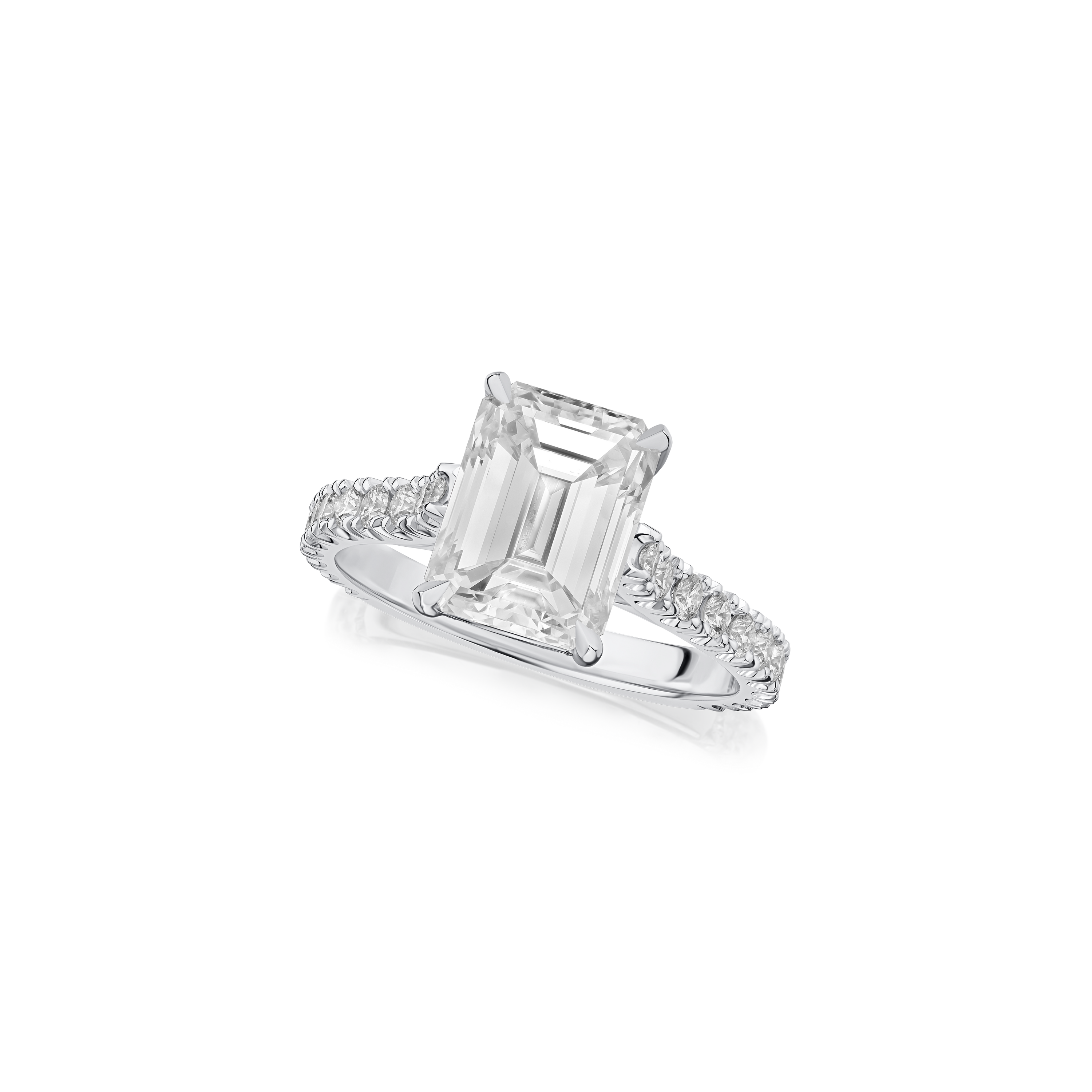 3.09cts Emerald Cut Diamond Solitaire Ring