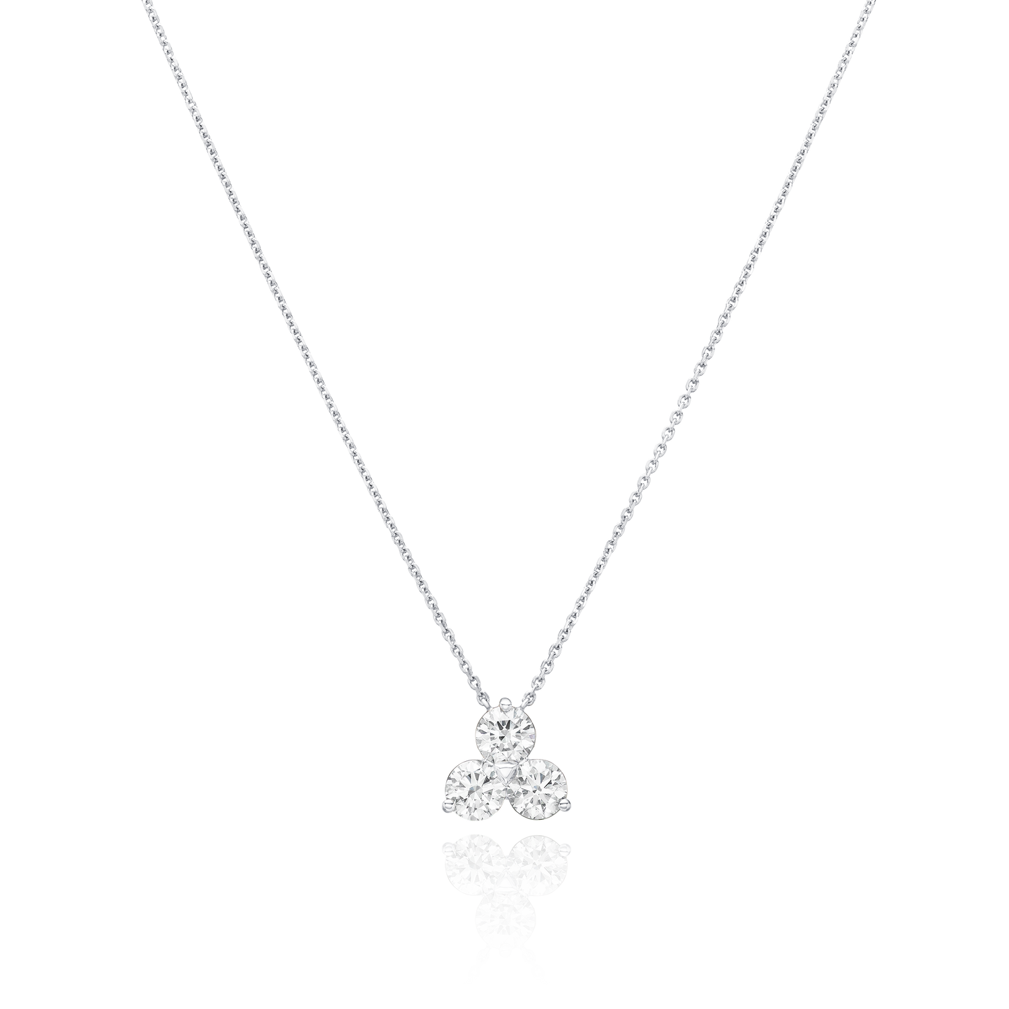 Trefoil Collection 3.01ct Round Brilliant Cut Diamond Pendant