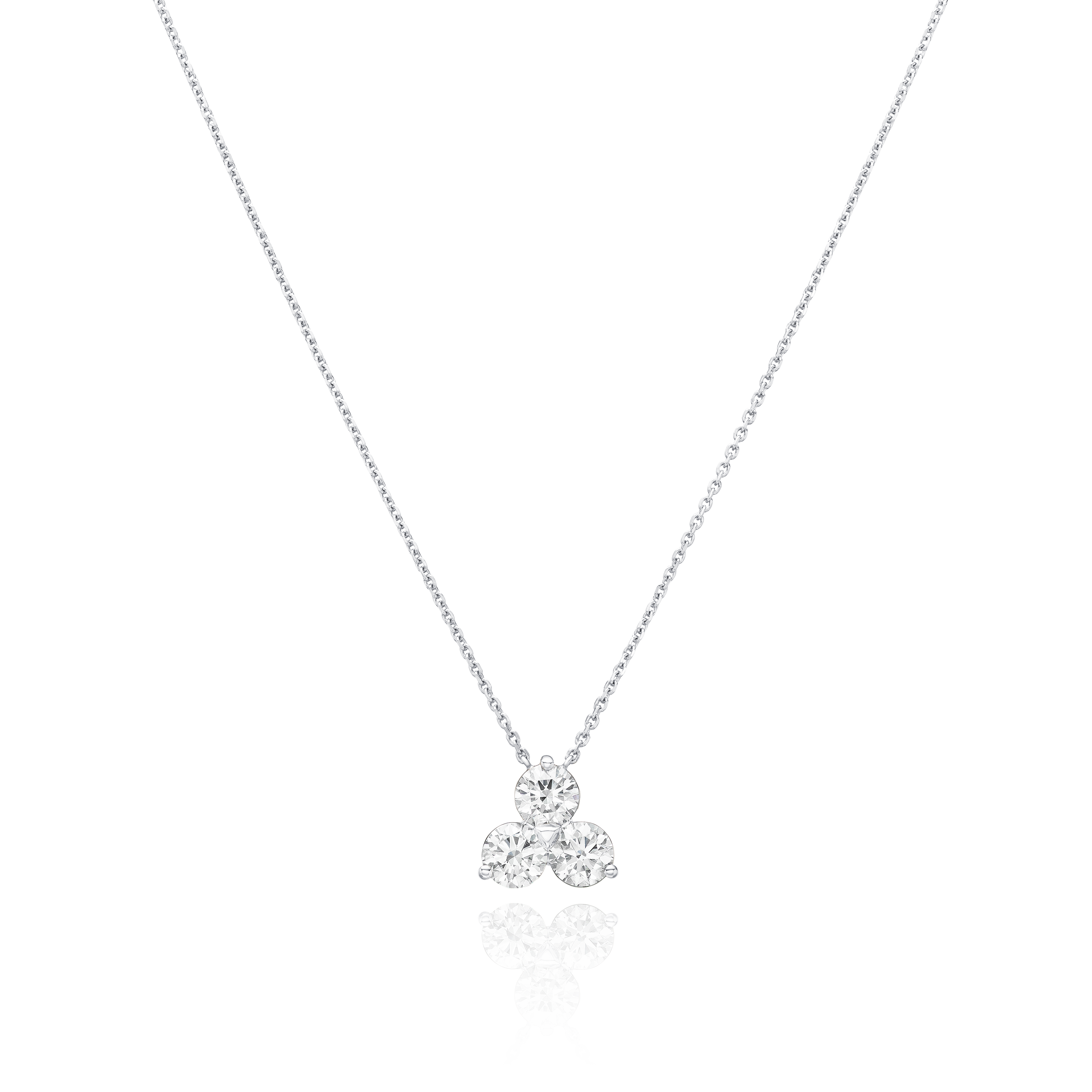 Trefoil Collection 3.01ct Round Brilliant Cut Diamond Pendant