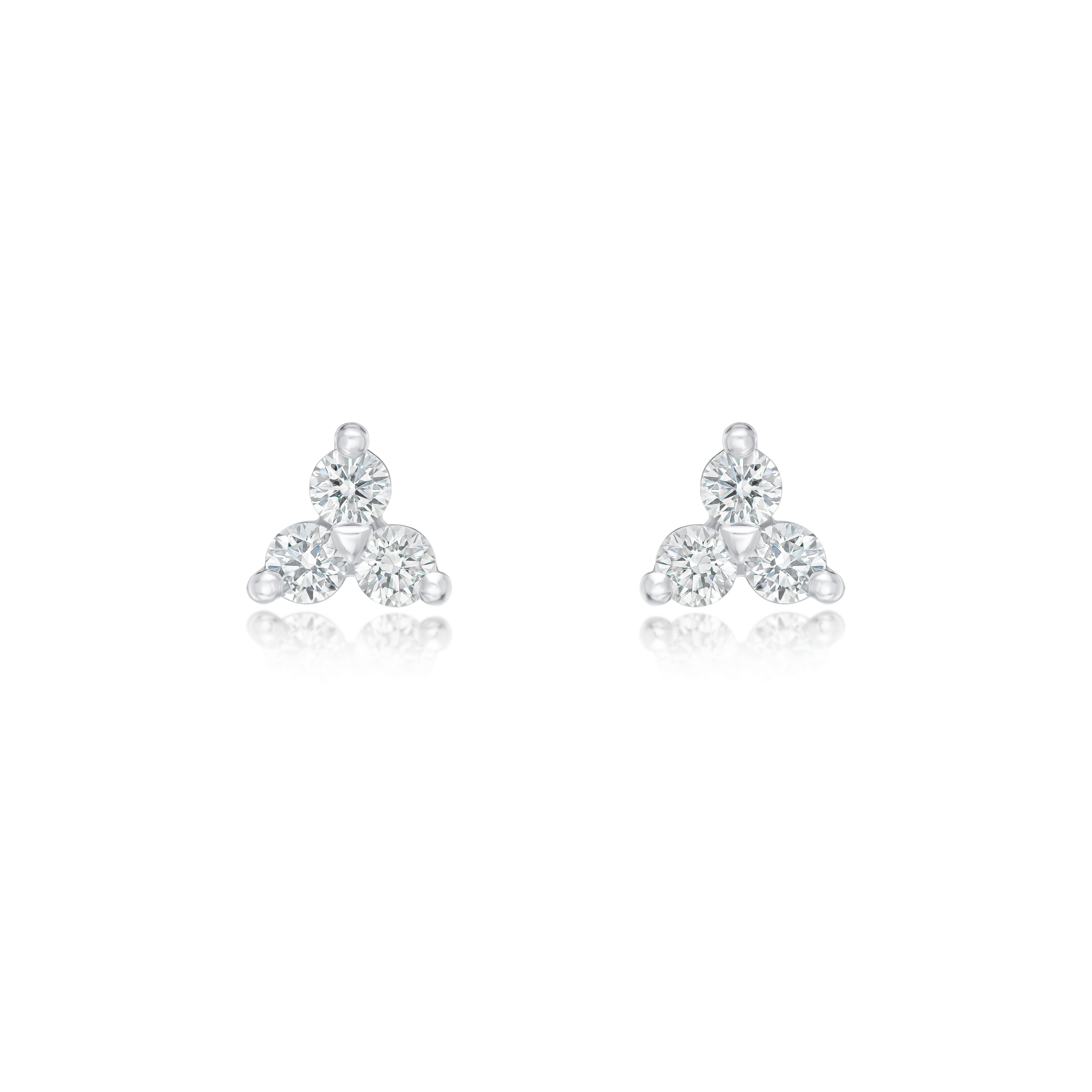 Trefoil 0.52ct Diamond Stud Earrings