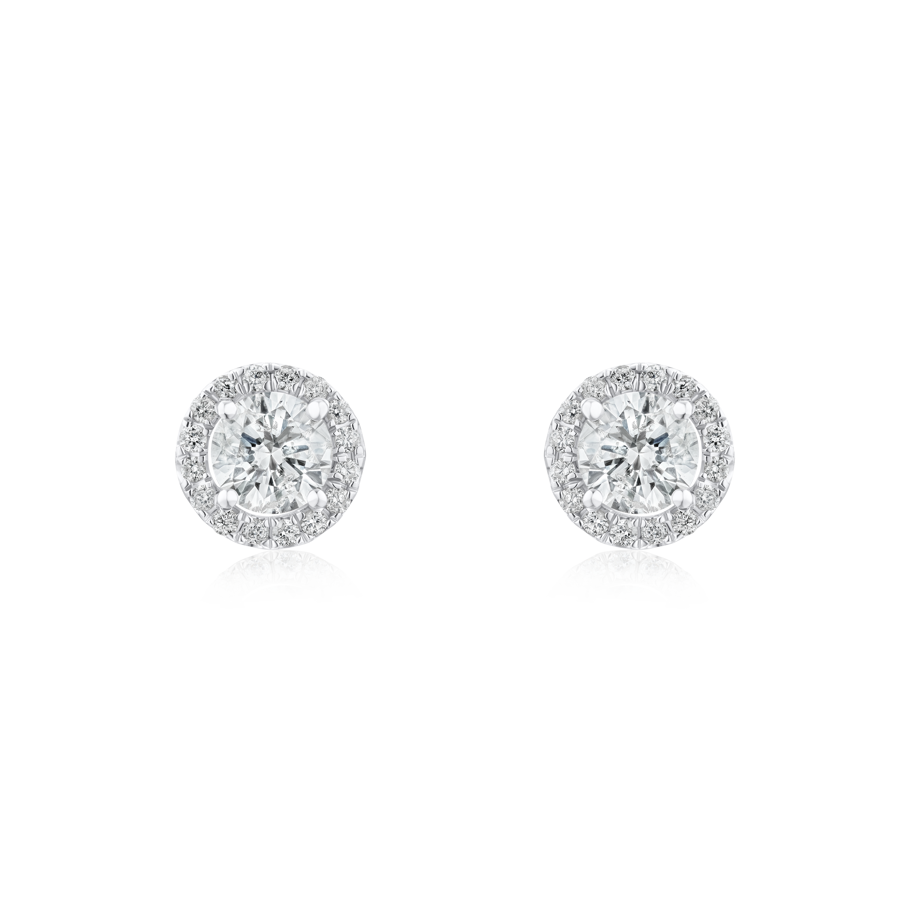 18ct White Gold Diamond Cluster Earrings