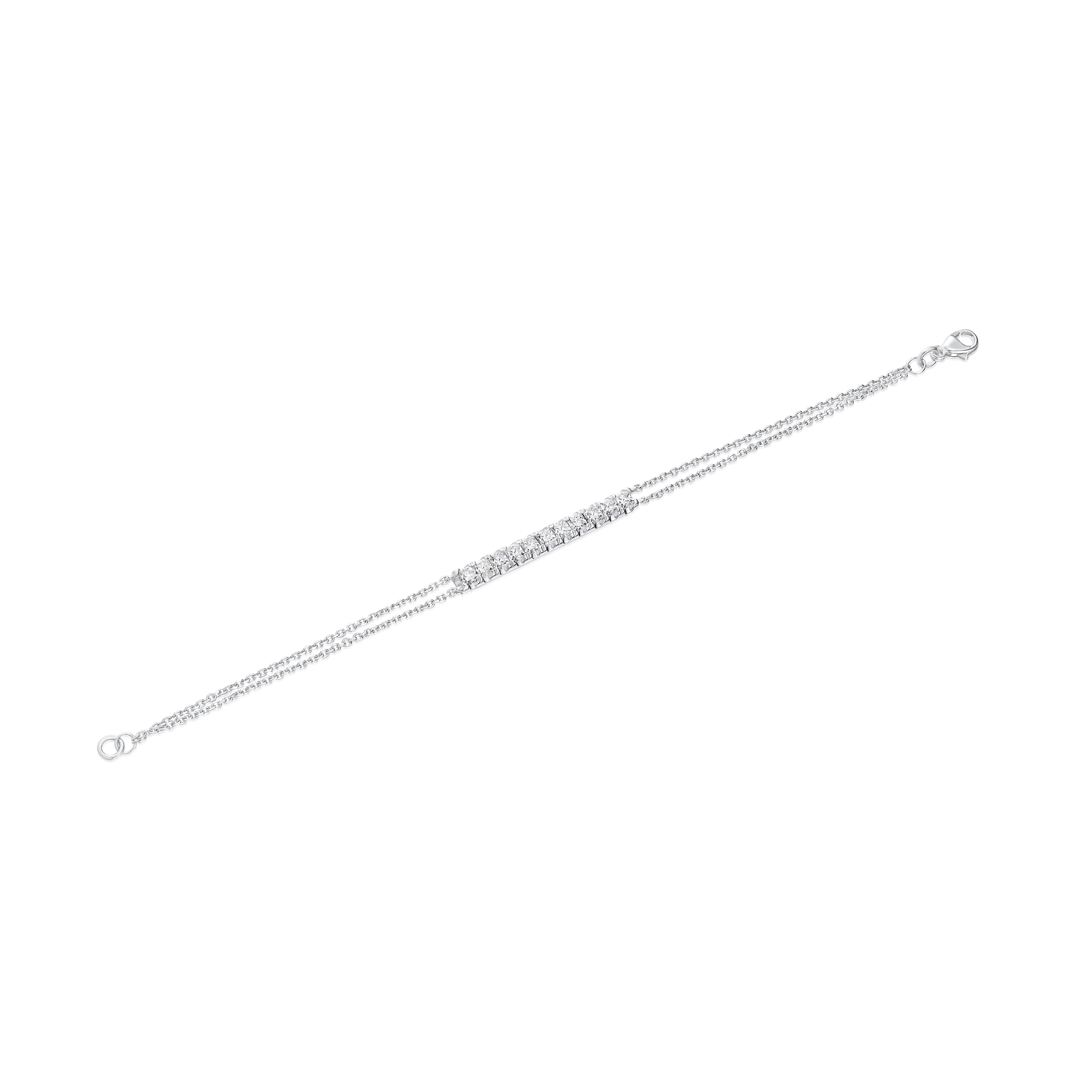 Platinum Emerald Cut Diamond Bar Bracelet, 0.77cts