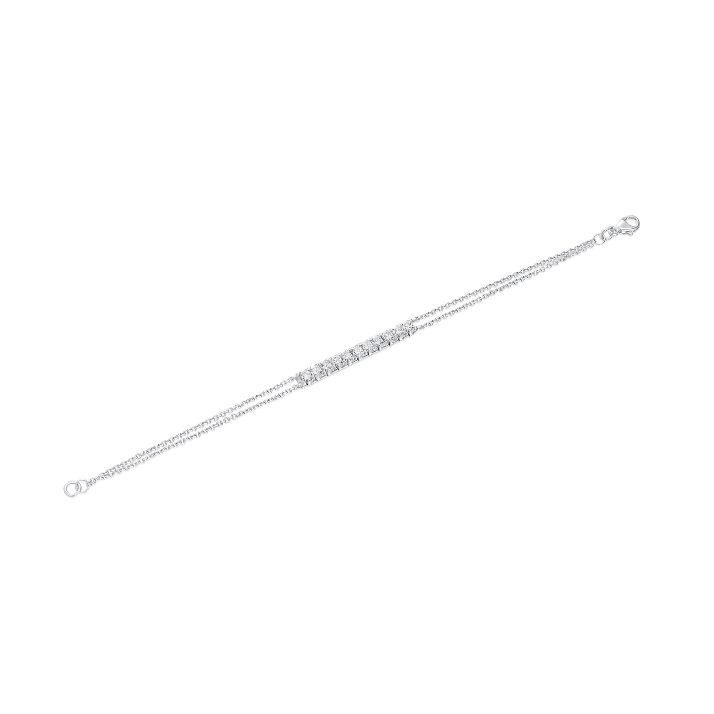 Platinum Emerald Cut Diamond Bar Bracelet, 0.77cts