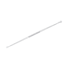 Platinum Emerald Cut Diamond Bar Bracelet, 0.77cts