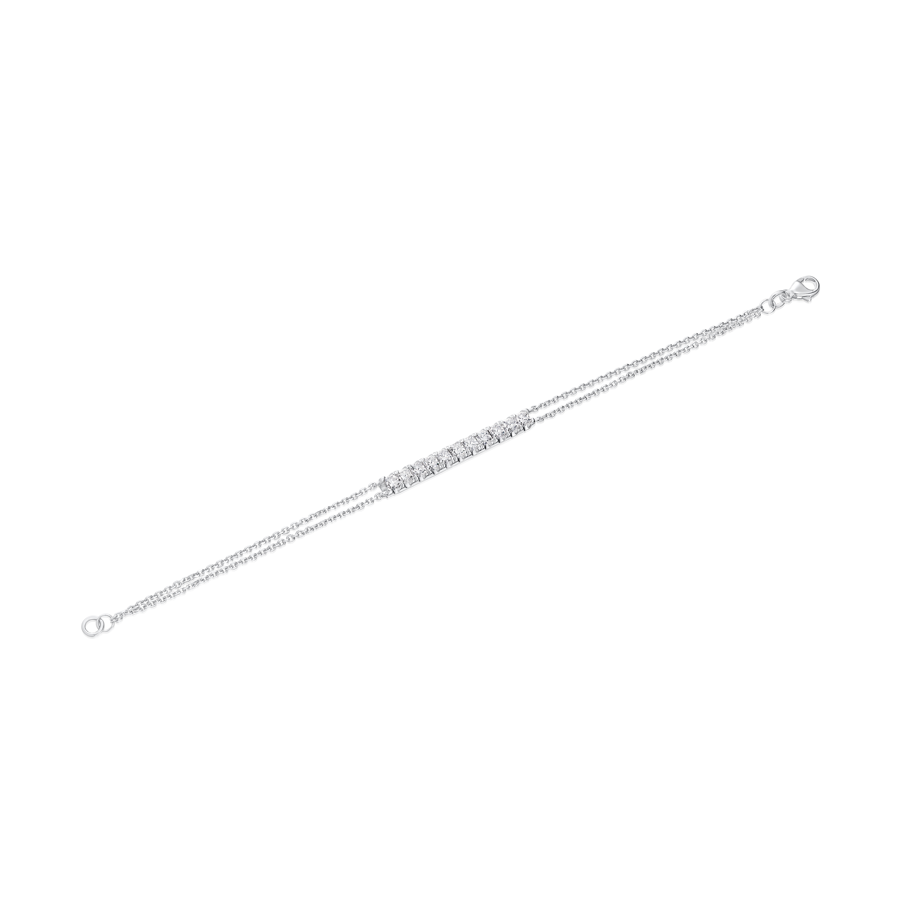 Platinum Emerald Cut Diamond Bar Bracelet, 0.77cts