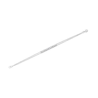 Platinum Emerald Cut Diamond Bar Bracelet, 0.77cts