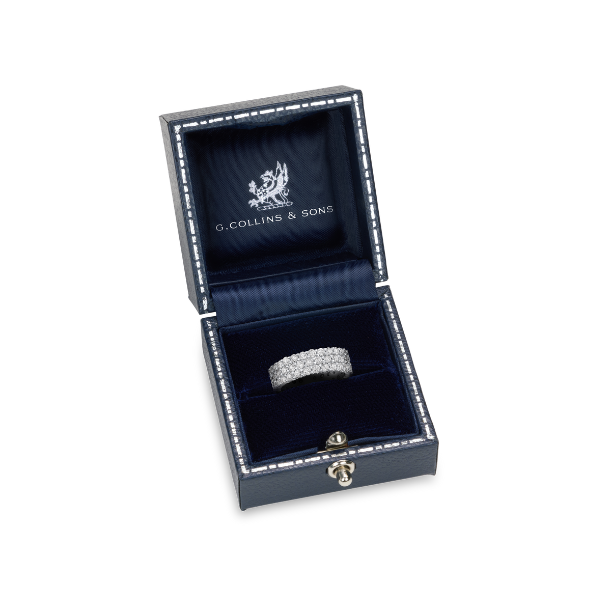 3.04ct Three Row Diamond Wave Ring