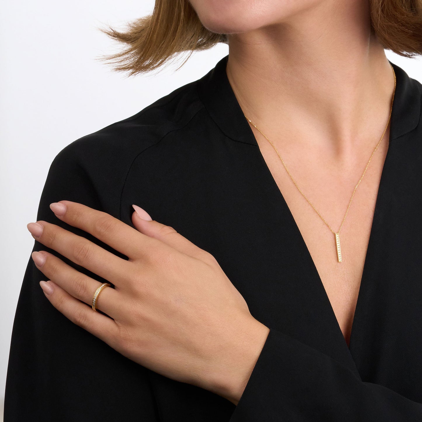 Skyline 18ct Yellow Gold Diamond Set Half Eternity Ring, 2mm