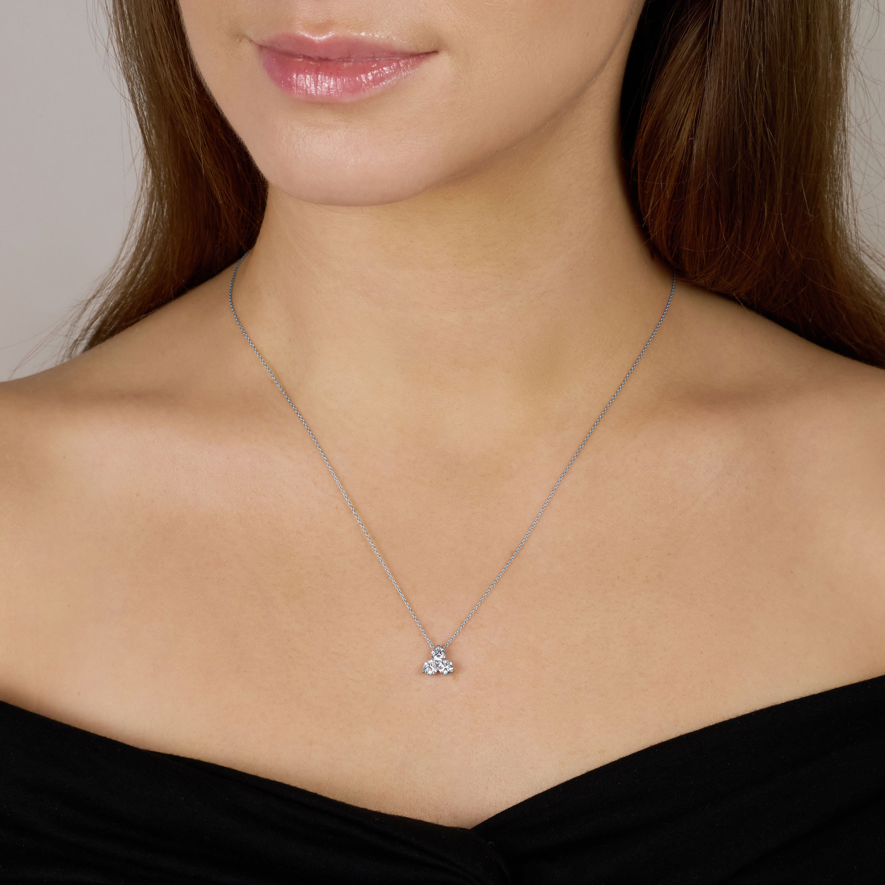 Trefoil Collection 0.74ct Round Brilliant Cut Diamond Pendant