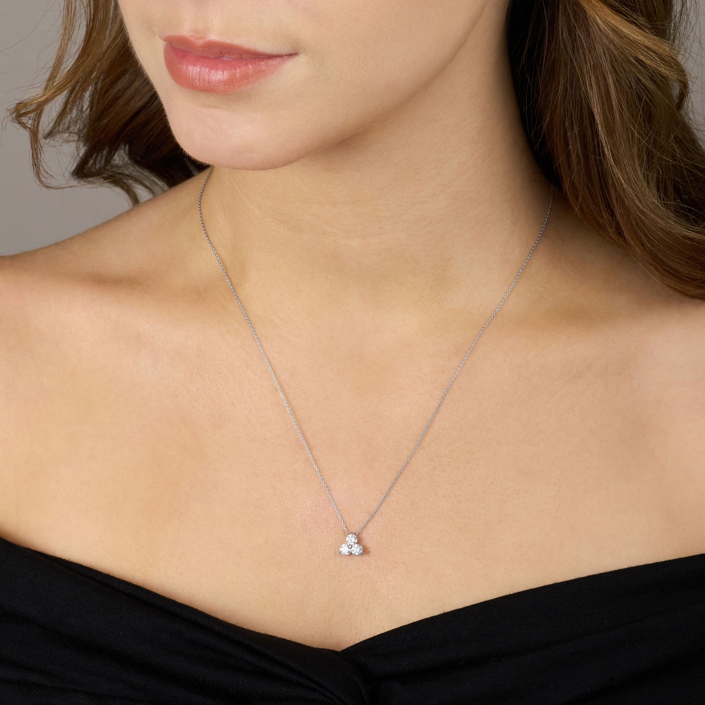 Trefoil Collection 0.65ct Round Brilliant Cut Diamond Pendant