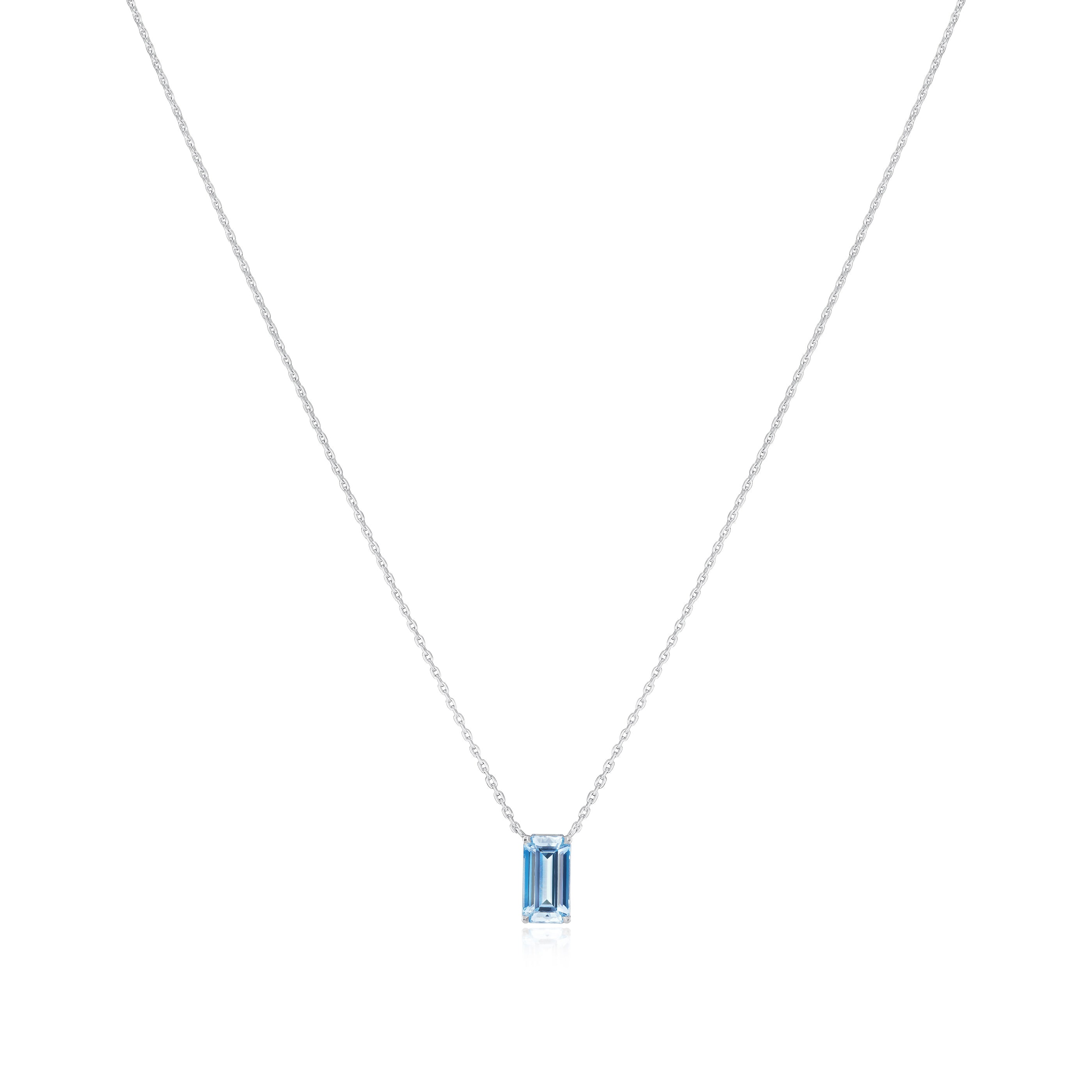 1.08cts Octagon Aquamarine Superfine Pendant