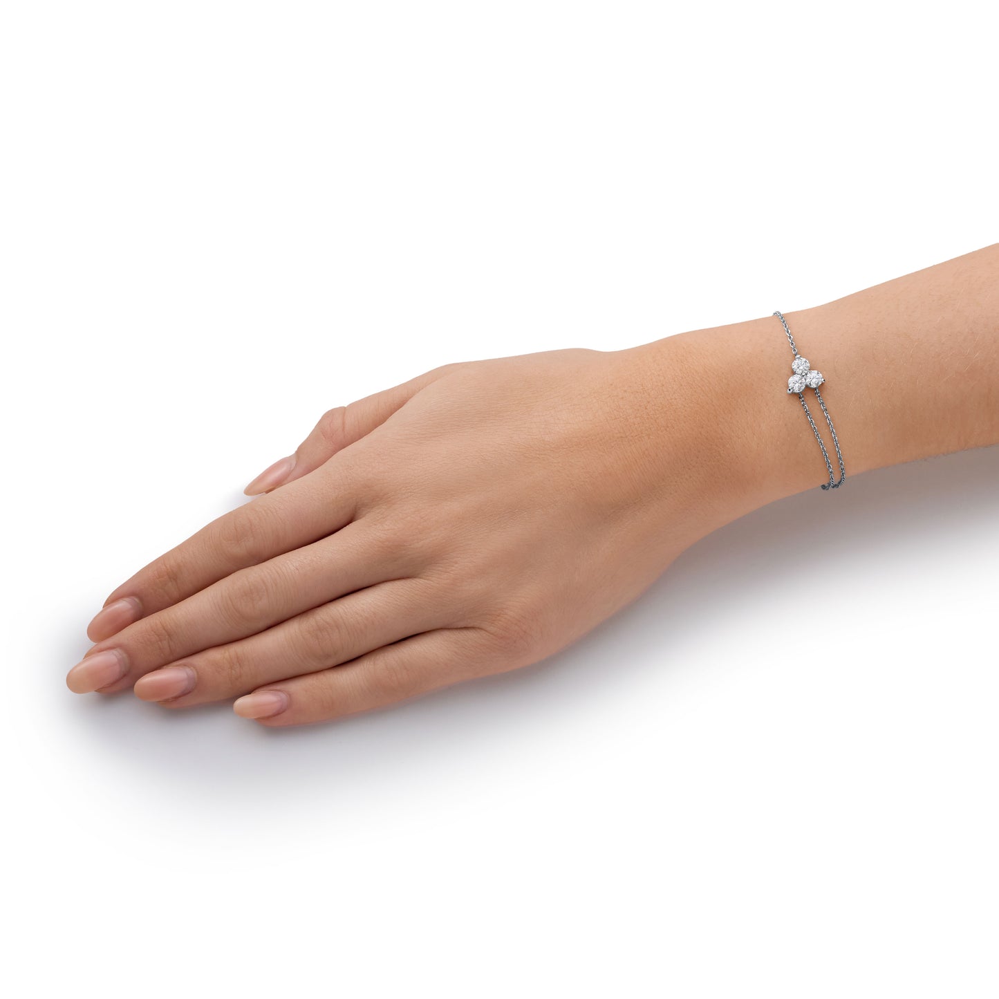 Trefoil Collection 0.96ct Diamond Platinum Bracelet