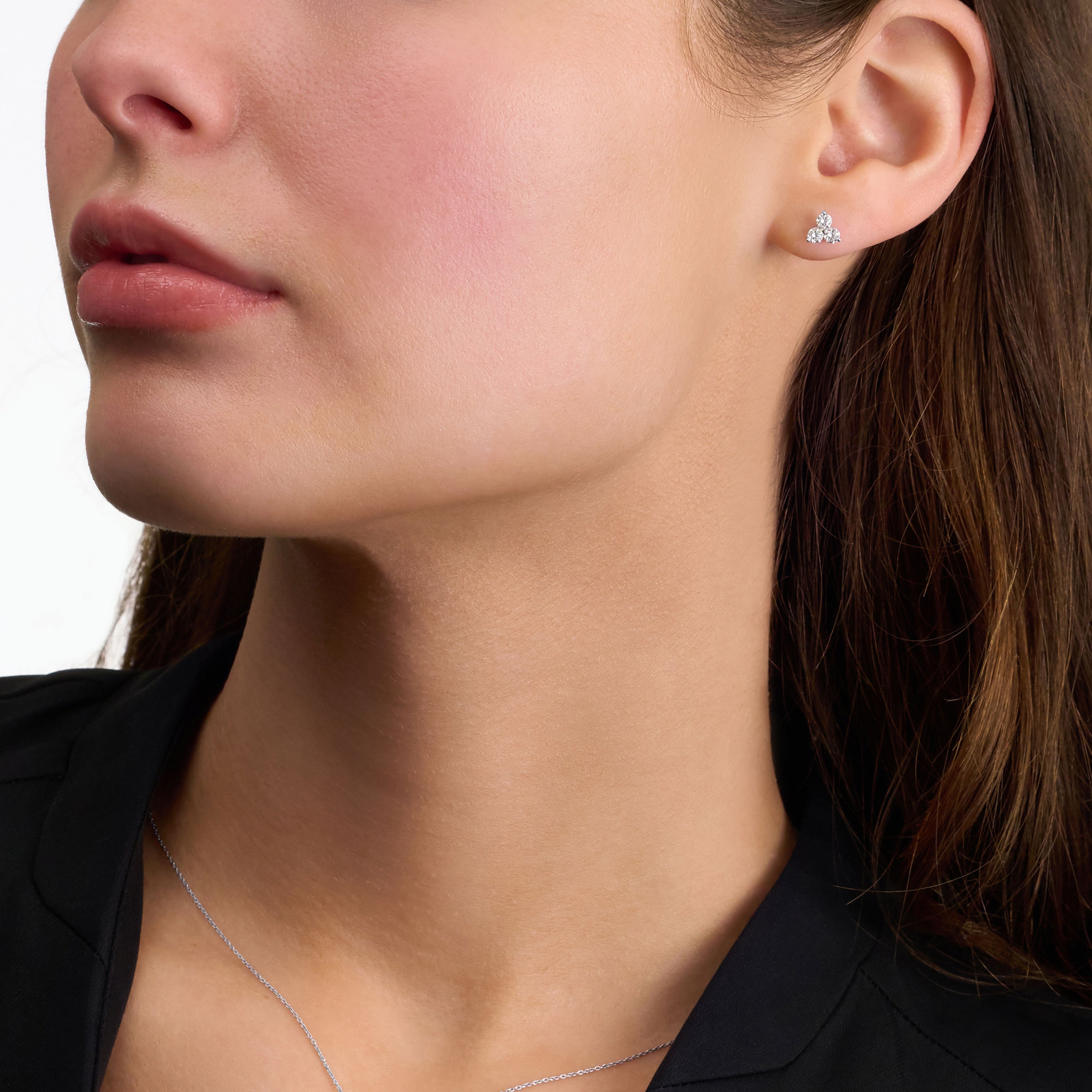 Trefoil 0.52ct Diamond Stud Earrings