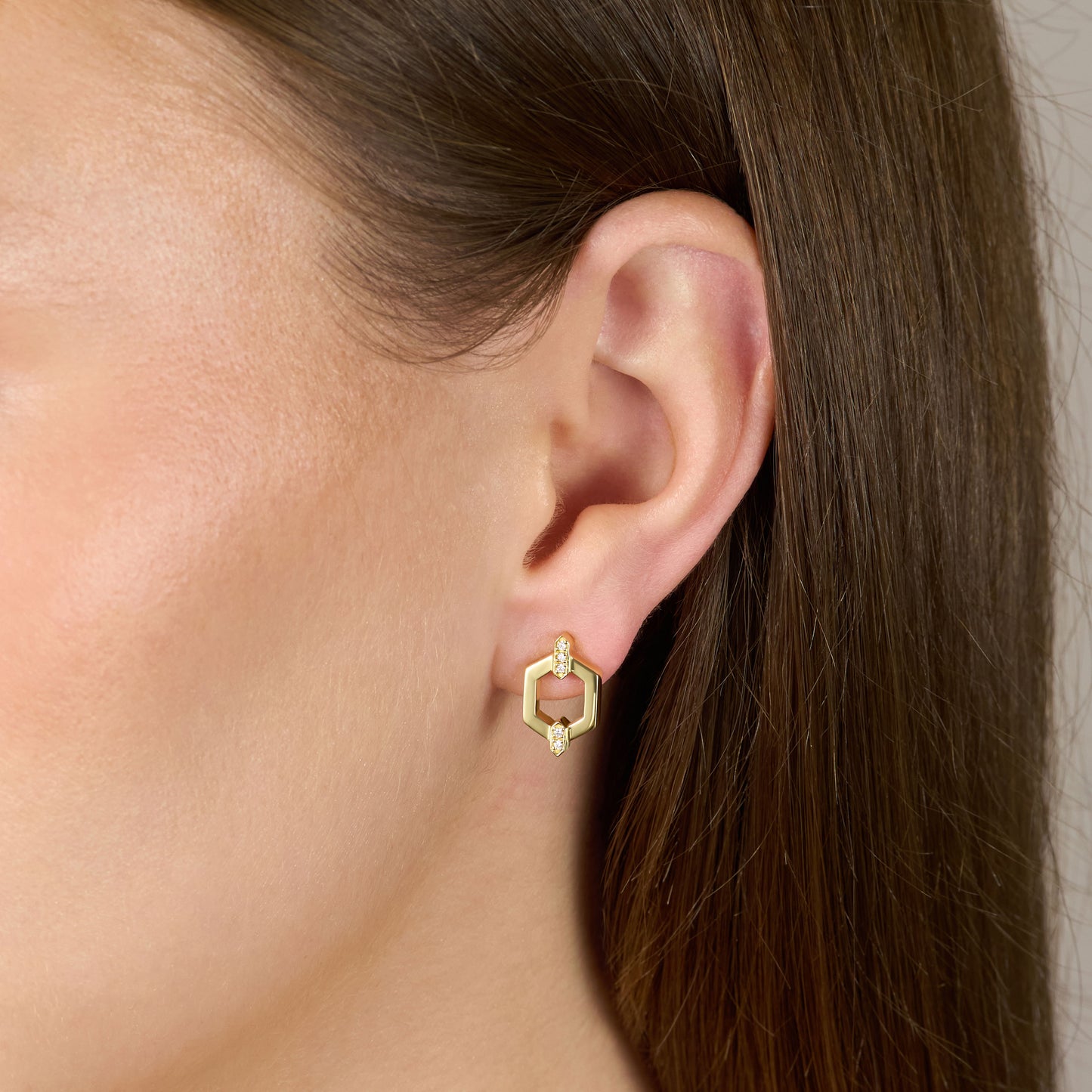 Nectar Collection Diamond Set 18ct Yellow Gold Stud Earrings