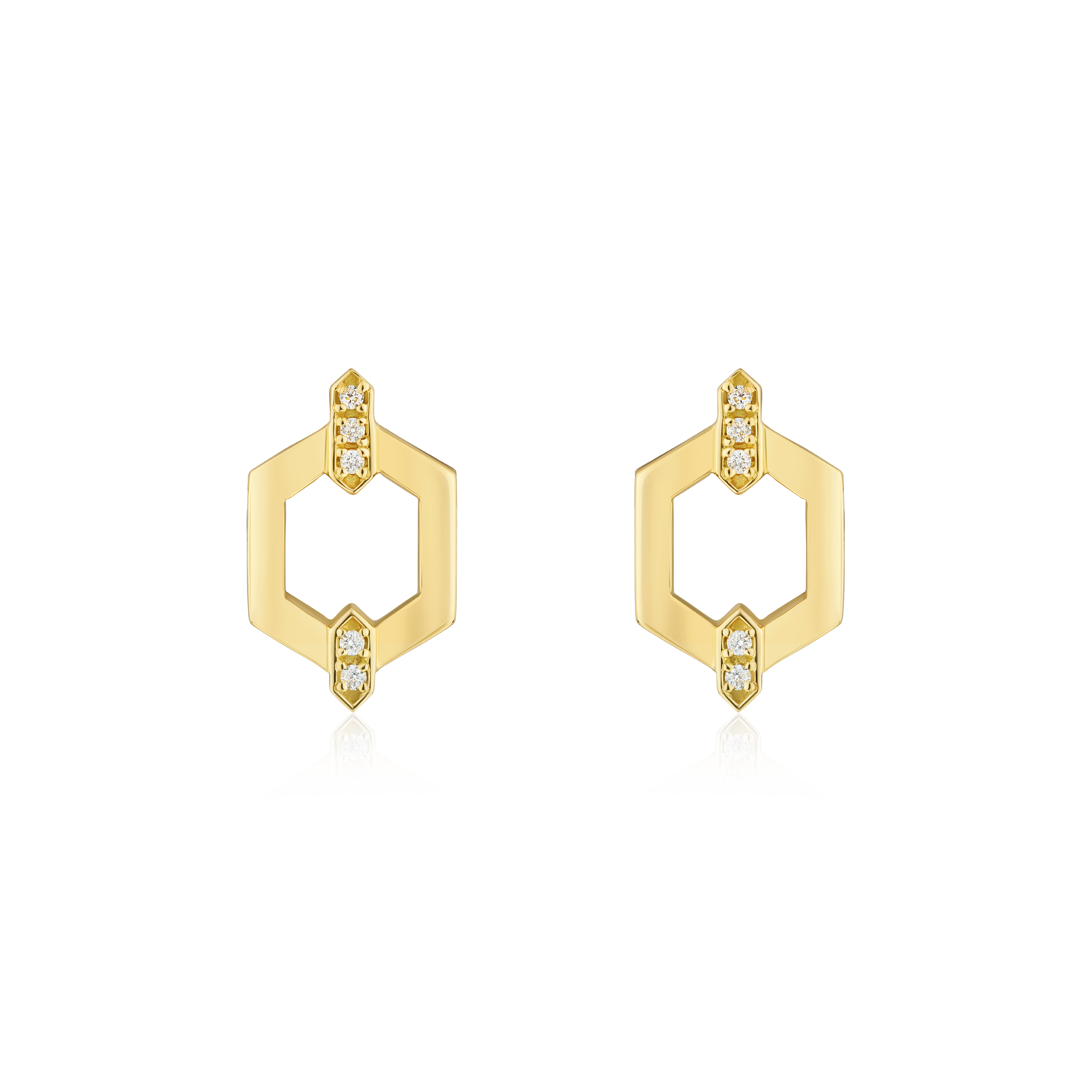Nectar Collection Diamond Set 18ct Yellow Gold Stud Earrings