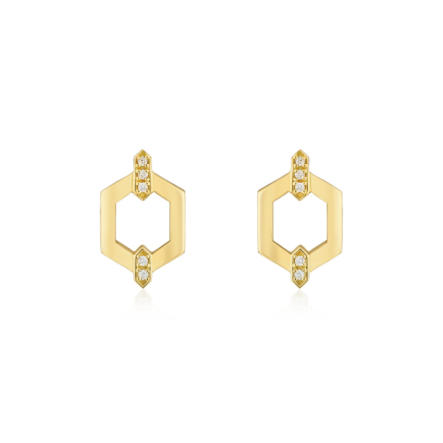 Nectar Collection Diamond Set 18ct Yellow Gold Stud Earrings
