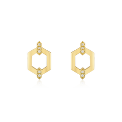 Nectar Collection Diamond Set 18ct Yellow Gold Stud Earrings