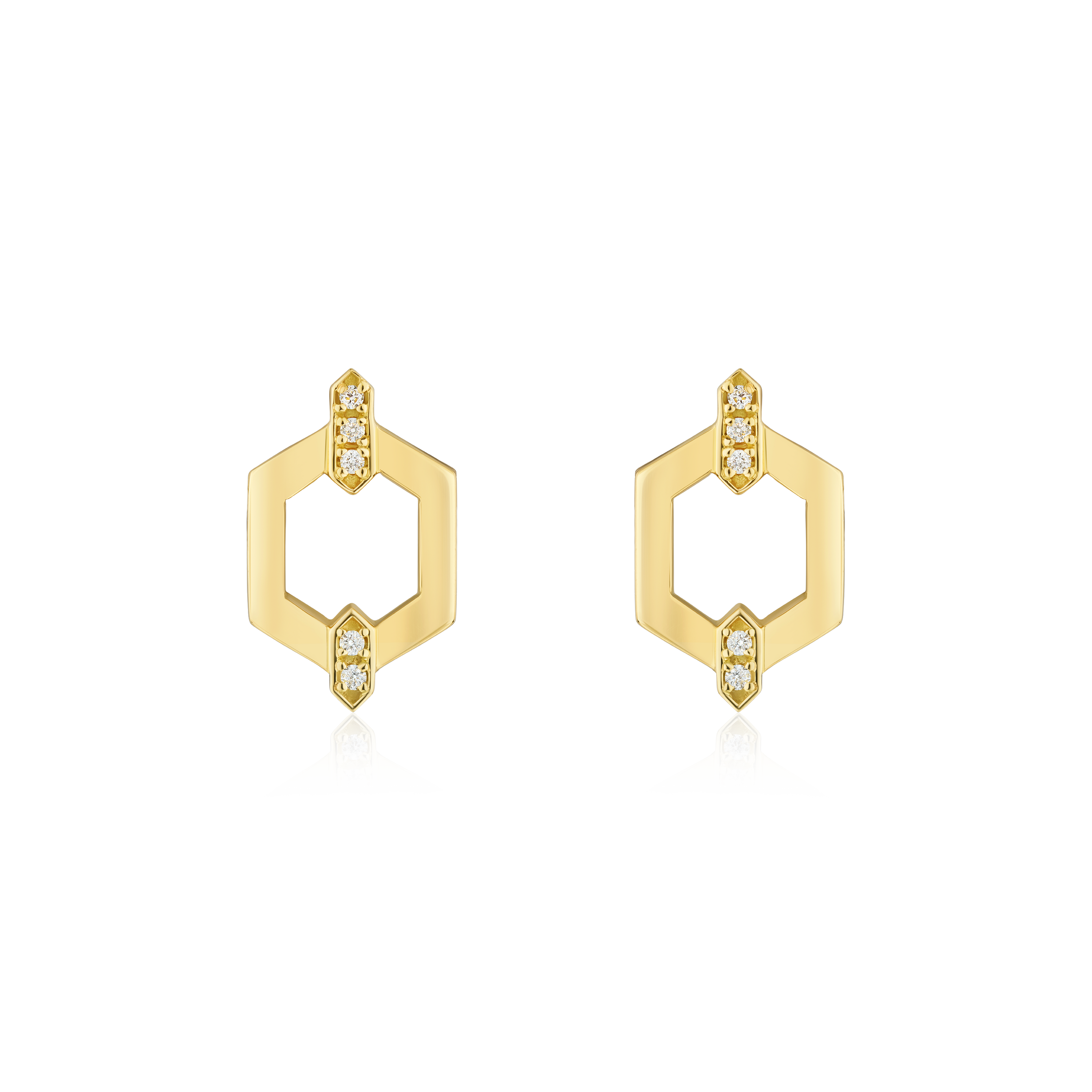Nectar Collection Diamond Set 18ct Yellow Gold Stud Earrings