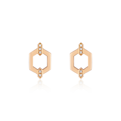 Nectar Collection Diamond Set 18ct Rose Gold Stud Earrings
