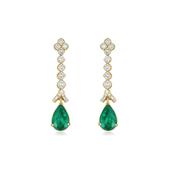4.69cts Emerald and Diamond Drop Earrings