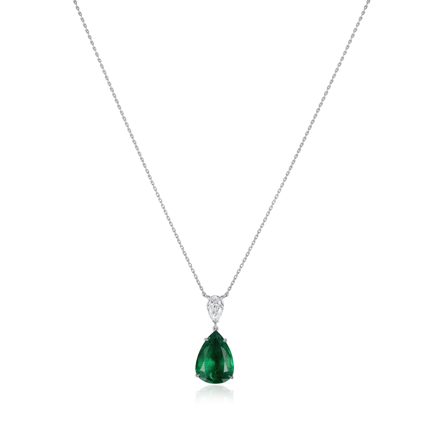 2.98cts Emerald and diamond pendant