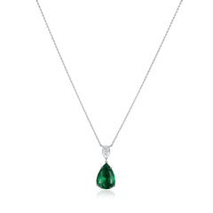 2.98cts Emerald and diamond pendant