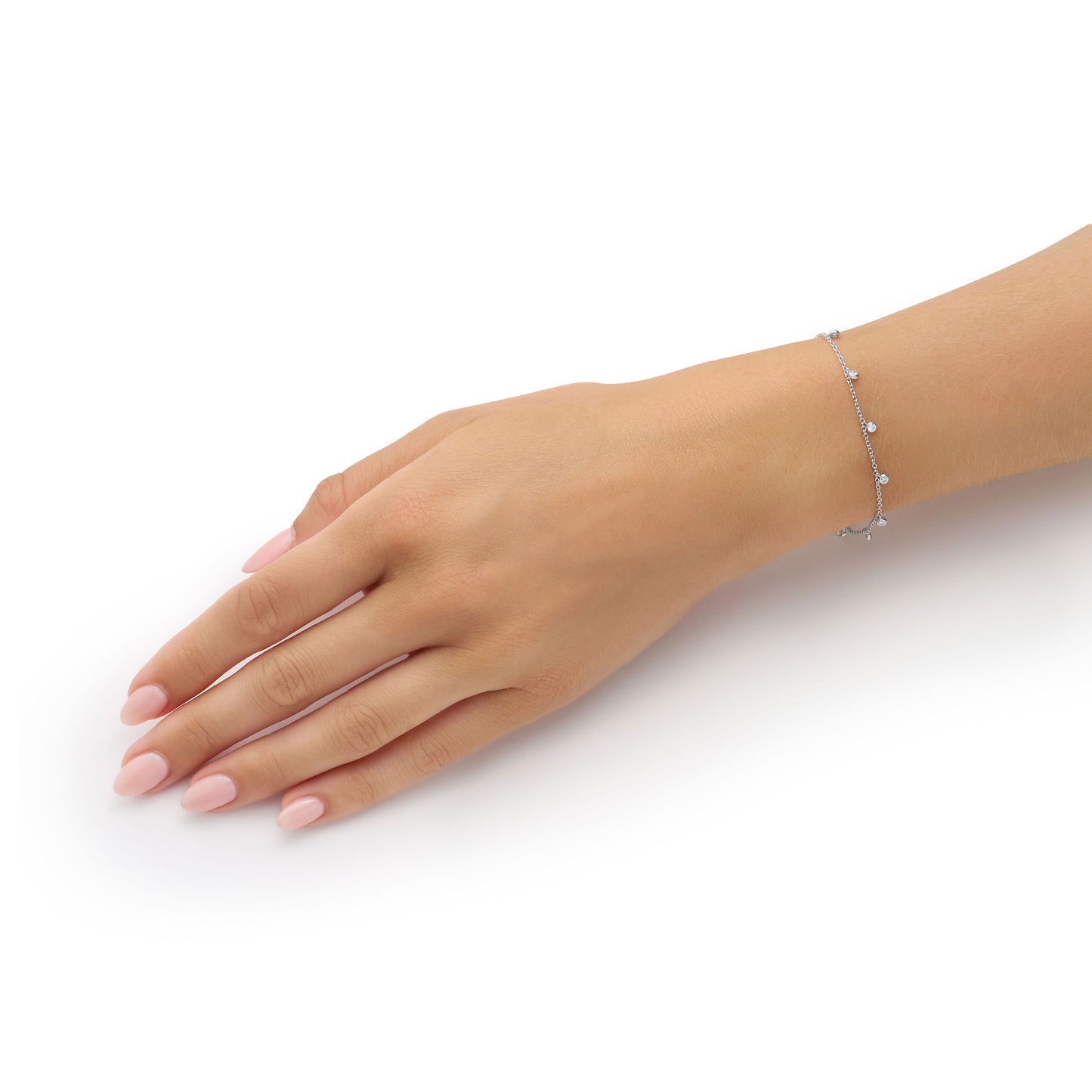 18ct White Gold Spectacle Set Diamond Bracelet