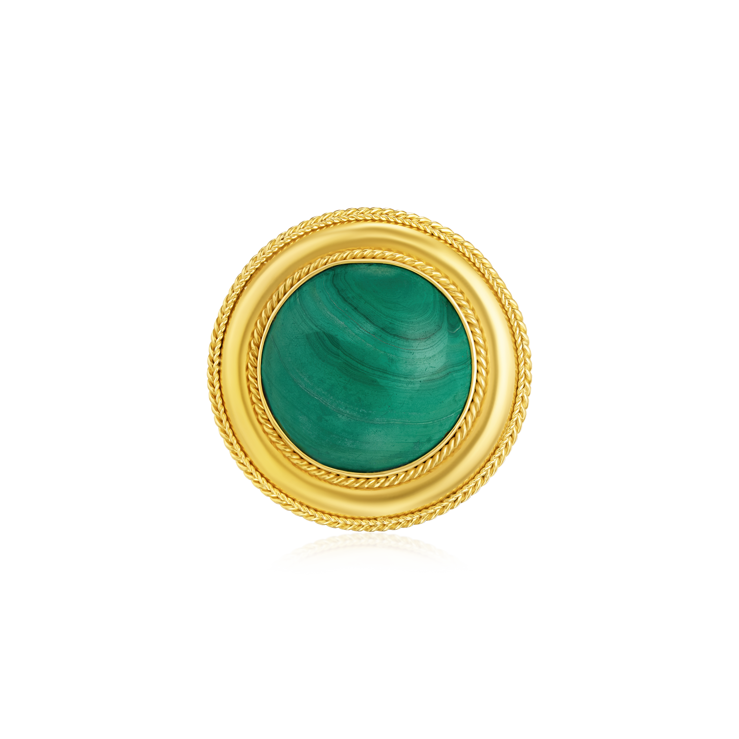 Gold and Malachite Brooch